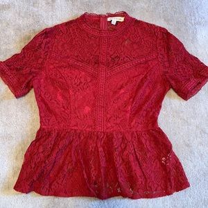 Jealous Tomato Red Lace Top